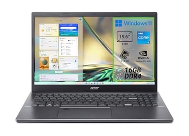 acer Aspire 5 A515-57G-524H PC Portatile, Notebook, Processore Intel Core i5-1235U, RAM 16 GB DDR4, 512 GB PCIe NVMe SSD, Display 15.6" IPS FHD, NVIDIA GeForce RTX 2050 4 GB GDDR6, Windows 11 Home