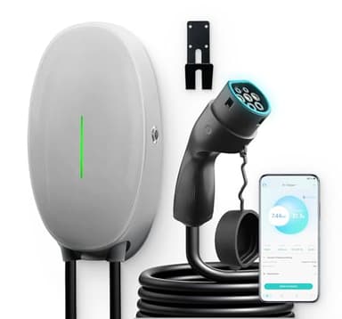 WISSENERGY Wallbox 7,4kW Tipo 2 con APP Controllo, Stazione di Ricarica per Veicoli Elettrici, Supporta la Connettività Standard Bluetooth, Caricatore Monofase IEC 62196-2, Cavo 32A 6M