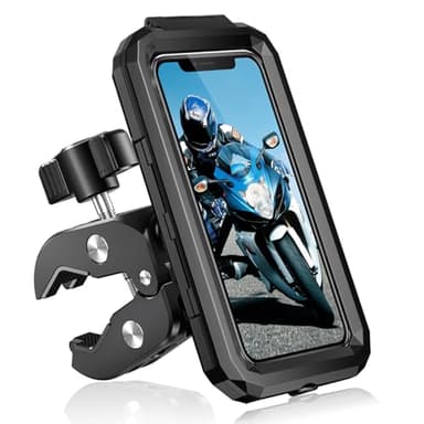BTNEEU Porta Cellulare Moto Impermeabile Universale Supporto Telefono Bici Porta Navigatore Moto Antivibrazione Supporto Cellulare Scooter con Rotazione a 360° Touch Screen per 5.5"-7.0" Smartphone
