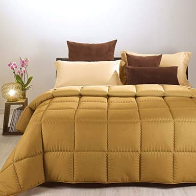 Caleffi - Trapunta Modern Tinta Unita, Matrimoniale (260x265 cm), Oro