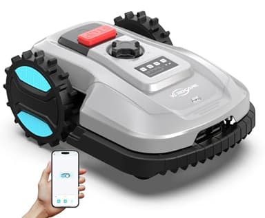 YARDCARE E400 Robot Tagliaerba con Controllo Tramite App,Fino a 400 m², Altezza di Taglio da 20-60 mm, Sensore di Pioggia,Robot Rasaerba 18 cm di Larghezza di Taglio,Meno di 60 dB