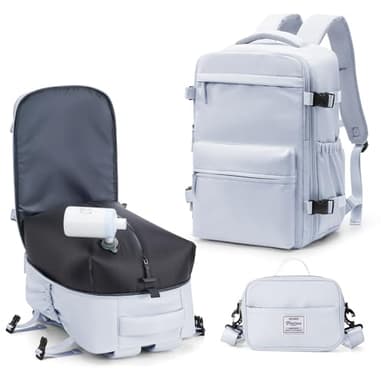 Zaino Sottovuoto Viaggio Con Pompa Zaino Easyjet 45x36x20 Aereo Bagaglio a Mano Zaini 15.6 Pollici Porta PC Casual Impermeabile Daypack Borsa da Cabina per Donna Uomo Grigio