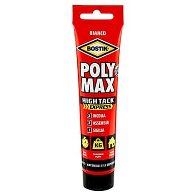 BOSTIK Poly Max High Tack Express colla di montaggio e sigillante universale super forte, tenuta istantanea tubo 165g bianco