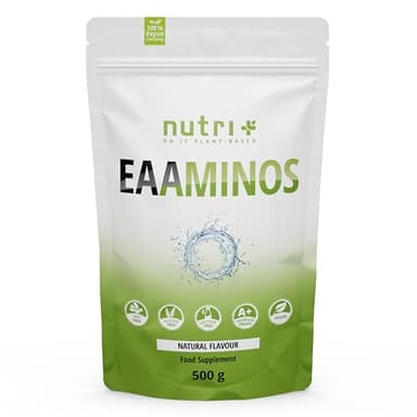 EAA polvere neutro 500 g - Dose elevata - EAA istantanei naturale senza dolcificanti, additivi e aromi artificiali - Aminoacidi essenziali - Aminoacidi essenziali vegani