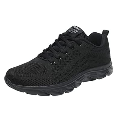 Sneaker da uomo, scarpe sportive su strada, scarpe per il tempo libero, scarpe da trekking, scarpe da tennis, scarpe da tennis, leggere e comode, scarpe da ginnastica leggere, traspiranti, Nero , 43