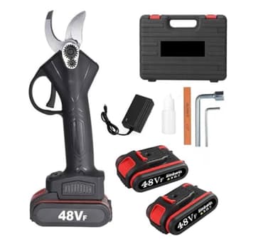 Bdit accessori Forbici Potatura con 2 Batterie da 48V Trincia Rami Professionale Cesoie Elettriche Forbice da Giardino Alberi da Frutta Cordless Senza Fili Arbusti, verde blu