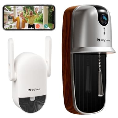 Videocitofono Wifi Campanello Senza Fili da Esterno,Videocitofono Wifi da Esterno,Rilevamento Intelligente delle Persone,Audio Bidirezionale,Supporta il Wifi a 2,4/5GHz,Scheda SD e archiviazione cloud