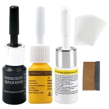 3 Pezzi Kit Riparazione Crepe Vetro, Nano Glass Repair Fluid, Liquido per Riparazione Vetri Auto, Riparazione Vetro Scheggiato, Windshield Repair, Riparare le Incrinature e Graffi, Scheggiature