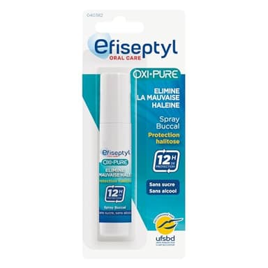 Efiseptyl - Spray Buccal Protection Halitose Oxi-Pure - Alito fresco 12 ore - Efficacia comprovata - Senza zucchero e senza alcool - 9 ml