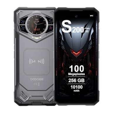 DOOGEE S200 5G Rugged Smartphone 2024, Android 14, 6.72" FHD+ 120Hz Display, 32GB RAM+256GB ROM, 10100mAh, 100MP Fotocamere, Octa Core, 5G Telefono Indistruttibile Unlock, GPS, NFC, Grigio