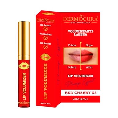 Dermocura Lip Volumizer Volumizzante Labbra al Peperoncino 5 Volte Più Potente Cherry Rimpolpante Lucidalabbra Effetto Plumping Immedieto a Lunga Durata MADE IN ITALY