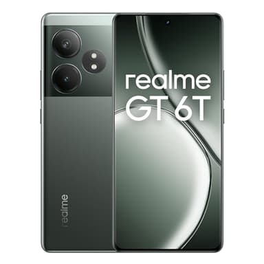 realme GT 6T 5G Smartphone 8+256GB, Chipset di gamma Snapdragon 7+ Gen 3, Super display a 6000nit da 120Hz, Ricarica SUPERVOOC da 120W, Batteria massiva da 5500mAh, Verde, (no adapter)