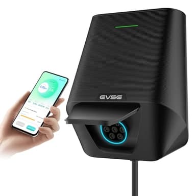 WISSENERGY 7,4 KW Wallbox per Veicoli Elettrici con App, [ Monofase | 6A-32A | 6M ] con Sbocco Tipo 2, Terminale di Ricarica per Veicoli Elettrici modalità 3 con Standard EU IEC 62196-2 per BEV/PHEV