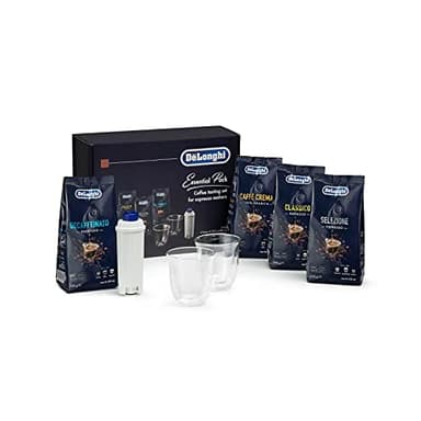Delonghi set degustazione caffè in chicchi Essential + filtro + tazze cappuccino