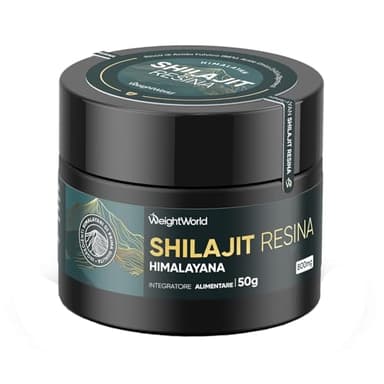 Shilajit Himalaya Complex Vegano, 88% di Acido Fulvico, 50g di Shilajit Resin con Ashwagandha (5% Witanolidi), Curcuma e Musli, Acido Umico e Oligominerali, 1 Spatola al Giorno (62 Dosi), Senza OGM