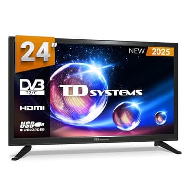 TD Systems - TV 24 Pollici HD Senza Smart TV, DLED, DVB-T2/C/S2, HDMI, USB, Hotel Mode, Modello 2025 - PRIME24M20H