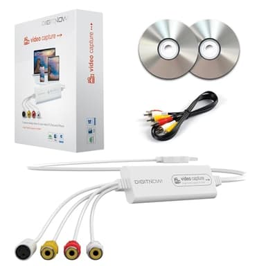 VIXLW Convertitore da VHS a digitale e scheda di acquisizione USB - Converte nastri VHS/VCR/Hi8/Mini DV in DVD/file digitali - Compatibile con videocamere/videoregistratori/PC/TV e Windows/MacOS