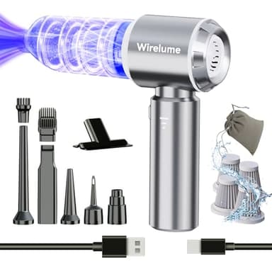 Wirelume Aspirabriciole senza fili potente Aspirapolvere auto portatile 22000Pa forte aspirazione ciclonica soffiaggio motore brushless portatile ricaricabile leggero per peli di animali veicolo casa