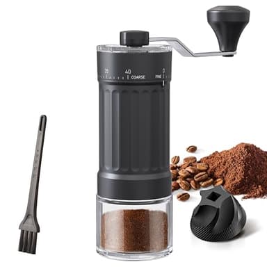 OrkeyDolk® Macinacaffè manuale esterno regolabile con meccanismo conico di alta precisione in ceramica, regolazione a 40 livelli, adatto per aeropress, Pour Over e Moka.