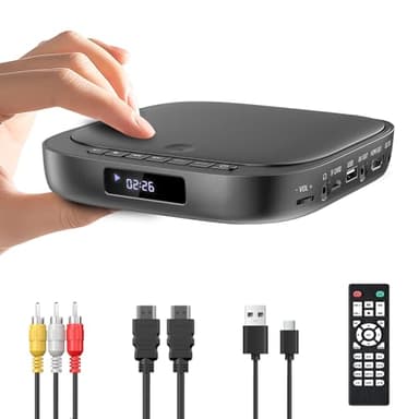 Desobry Lettore DVD Per TV, Lettore DVD Tutti Senza Regione, Lettore DVD HDMI Con Ingresso USB/TF Card, DVD player Con Cavo HDMI/RCA, Supporto PAL/NTSC