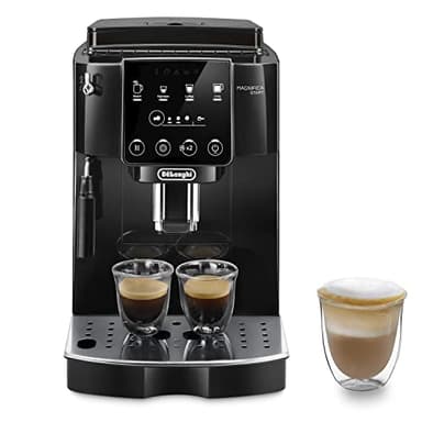 De'Longhi Magnifica Start ECAM222.20.B, Macchina Caffè Automatica, Chicchi Macinati al Momento, Montalatte classico, 4 Bevande One Touch, Pannello di Controllo Soft-Touch, Spegnimento Programmmabile