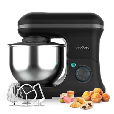 Cecotec Frullatore Impastatrice Cecomixer Merengue 5L 1200 Black. 1200 W in 6 livelli, 5 funzioni, movimento planetario, design elegante, ciotola in acciaio da 5 litri e accessori per frullare e