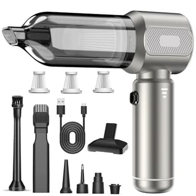 mtchavno Aspirabriciole Senza Fili, 21000Pa Aspirapolvere per Auto Potente, Aspiratore e Soffiatore con Motore Brushless, 4 in 1, 3 Velocità, Aspirapolvere Portatile per Auto Casa Ufficio