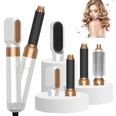 Anluomania Spazzola Asciugacapelli 1000W, Spazzola Ad Aria Calda Set, Asciugacapelli Ioni, Spazzola Lisciante, Spazzola Rotonda, Ferro Arricciacapelli, per Capelli Ricci, Volumizzante, Lisciante