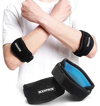 Bodyprox 2 Pz Supporto Gomito per Tennista e Golfista tutore epicondilite Traspirante Leggero e Regolabile