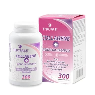 Collagene Idrolizzato 2000mg e Acido Ialuronico, 300 Compresse, Integratore Collagene, Acido Ialuronico, Coenzima Q10, Vitamina D3, Biotina, Zinco per Pelle, Ossa, Articolazioni e Capelli