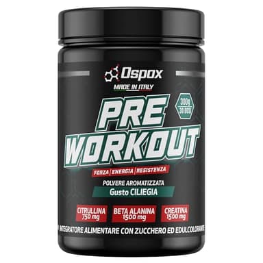 OSPOX Pre Workout Potente in Polvere 300g - Preworkout Forte Originale con Creatina, Beta Alanina, Caffeina e Citrullina per Palestra