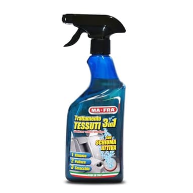 Ma-Fra Trattamento 3in1 Tessuti, Deterge e Smacchia Tessuti Delicati Come Velluto e Alcantara, Ideale per Sedili Auto e Microfibra, Rinnova i Colori e Dona Una Fresca Nota di Profumo, Formato 500ml