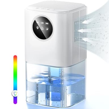 Deumidificatore Casa - 1.8L Deumidificatori Efficiente Portatile Silenzioso, Auto-off, Dehumidifier con Sbrinamento Automatico, Deumidificazione Dormitori e Piccoli Spazi, Timer
