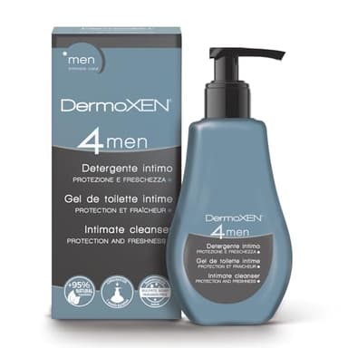 Dermoxen Detergente Intimo Uomo Antibatterico e Antiodore. Sapone Intimo Uomo Delicato con Mentolo Deodorante e Fibre Prebiotiche. Ph Fisiologico. Igiene Intima Maschile.125ml