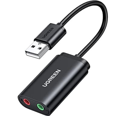 UGREEN Scheda Audio USB Esterna Adattatore Jack 3,5mm per Cuffie Microfono Stereo Casse Adapter Aux Compatibile con Windows PC, PS5/4, MacBook, Linux, Altoparlanti, Amplificatore