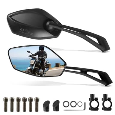 Specchietto retrovisore universale per moto, supporto da 22 mm, filettatura M8/M10, omologato E9, per scooter, ciclomotore, ATV, MT07, MT09