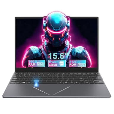 Notebook 15.6 Pollici 4-Core Ryzen 5 3500U, PC Portatile 16GB DDR4 RAM 512GB SSD, Computer Portatile HD con WiFi Dual Band Bluetooth Touch ID per Ufficio Studio Gaming