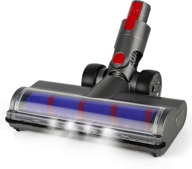 PIESSEONLINE - Spazzola Compatibile per Dyson Aspirapolvere V7, V8, V9, V10, V11 e V15 - Luci LED Integrate, Rotazione Fluida di 180 gradi - Rullo Morbido per una Pulizia Efficace Senza Graffi