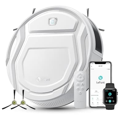 Lefant M210P Robot Aspirapolvere, Potenziamento Tappeto, Aspirazione 2200Pa, Ultrasottile 7.8cm Aspirapolvere Robot,Ideale Per Peli di Animali, Moquette, Pavimento Duro, App/WiFi/Alexa/Con Telecomando