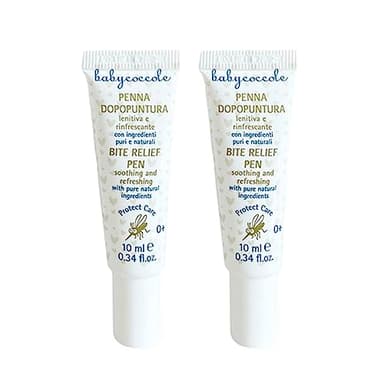 Babycoccole KIT 2 PEZZI PENNA DOPO PUNTURA ZANZARE E INSETTI per Bambini. Azione rapida, Lenitiva e Rinfrescante. Con Ingredienti Naturali. Dermatologicamente Testata per pelle sensibile - 2 x 10 ml
