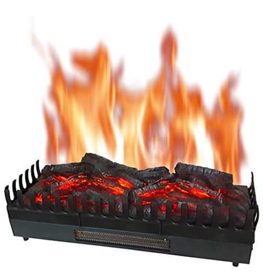 CHEMIN'ARTE Camino elettrico con Effetto Fiamma XL - LED - Legno Sintetico - 67 x 23 x 24 cm - Fuoco Elettrico - Riscalmento 2000W