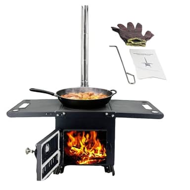 CDZHLTG Stufe per tenda da campeggio Stufa a legna portatile pieghevole Stove per riscaldamento e cucina