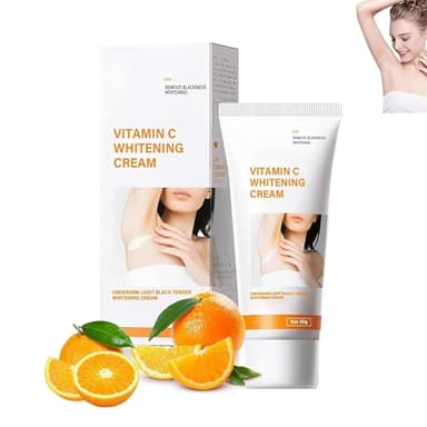 2 pezzi Crema sbiancante Ascelle, Idratante e Morbida Crema Sbiancante, Migliora il Tonalità della Pelle Ricco di Vitamina C, Adatto per Ascelle, Ginocchia, Gomiti e Zone Intime (50g)