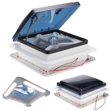 Aisny Ventilatore Da Tetto Per Camper 12V, Ventilatore Da Tetto Per Camper Con Luce Led, Ventilazione D'aria Per Camper Ventilatore Da Tetto Ventilatore Da Tetto Reversibile, Lucernario