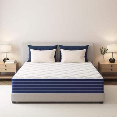 PurrJoys Materasso Matrimoniale 160x190x25cm, Memory Foam e Molle Insacchettate, Rigidità Media, Traspirante, Isolamento del Movimento, Certificato CertiPUR-US® e Oeko-TEX®, Materasso 160x190