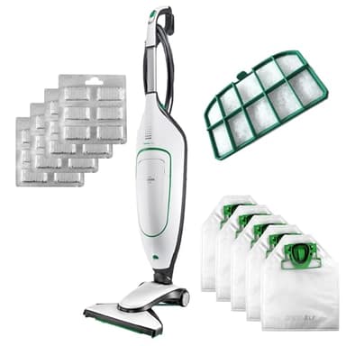 GREENELF Folletto VK200, Aspirapolvere con Filo, Iconica Scopa Elettrica con Sacco Potente con 5 Anni di Forniture 100% Compatibili incluse | Garantita 24 Mesi | Extra Performance e Consumi Ridotti