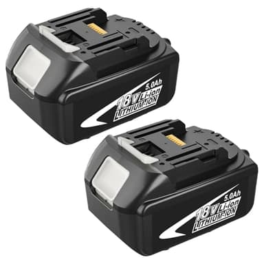 2 pacchi FUNMALL BL1850B 5.0Ah Sostituzione per makita 18V Batteria BL1860 BL1850B BL1840 BL1830 BL1815 BL1845 LXT400 Utensili Elettrici a Batteria con Indicatore LED (Rosso)