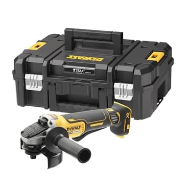 DEWALT Smerigliatrice angolare a batteria 18V XR Brushless 125mm con interruttore a paletta - Solo utensile in TSTAK, DCG406NT-XJ