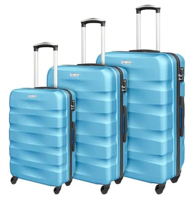 IlGruppone Set Di 3 Valigie Rigide ABS Valigia Da Viaggio Con Chiusura Lucchetto Combinazione Grande Media Piccola Forti Resistenti Manico Telescopico Trolley Borsa Vacanze Set Viaggio (Turchese)