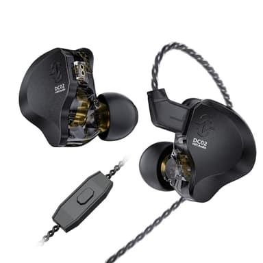 keephifi CCZ DC02 Cuffie IEM Gaming con Microfono,Doppio Circuito Magnetico DD In Ear Monitor,Copertura In Metallo Satinato,Diaframma Composito In PU+PET Auricolari per Cantanti,Musicisti